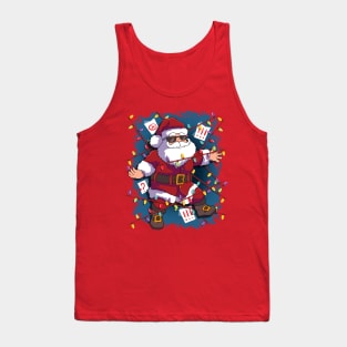 Christmas Secret Agent Spy Santa Claus Tank Top